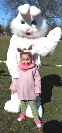Eleventh annual Village Easter Egg Hunt held March 31 at Veterans Memorial Park The Easter Bunny was also on hand to pose for photos with children like Lila Mae Semioli, 5..