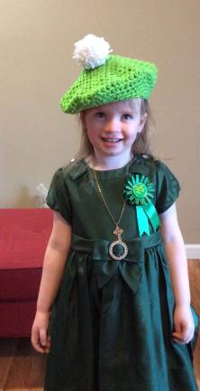 Celebrating St. Patrick's Day Bernadette Maxwell of Goshen, N.Y. "Gemma Maxwell, 4, of Goshen, N.Y., fashioning her green Irish cap she wore for St. Patrick's Day."