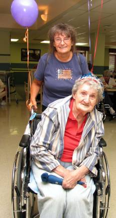 Schervier Pavilion residents celebrate Fourth of July Caroline Clinton, 92, who was born on July 4, 1921, celebrated her birthday with her daughter Caroline Ritchie.