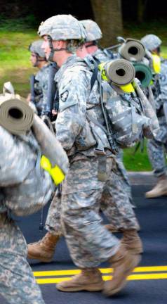College notes Cadet Shane William Connolly of Warwick ahs completed Cadet Basic Training at the U.S. Military Academy. He is pictured here during ìMarchbackî which is the conclusion of Beast Barracks.