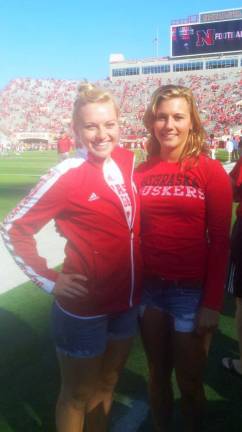 Shannon McNamara visits University of Nebraska Warwick Valley High School senior Shannon McNamara (on the right) pictured at the University of Nebraska football game during her official visit to University of Nebraska this weekend. Shannon is one of the top scholarship diving recruits in the country.