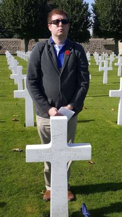 Chester's citizens in the Great War: The Roughneck Aaron Lefkowitz of Chester, N.Y., in France, at the grave of a soldier from his hometown who fell in battle a century ago.