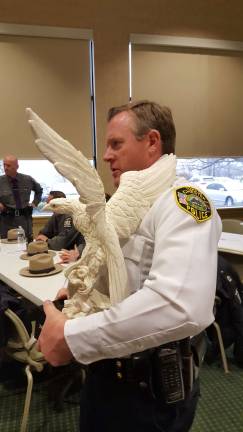 Don't drive drunk: Free cab rides start at 4 p.m. today Town of Chester Police Chief Dan Doellinger with Dana Distributors' Special Recognition Award for his years of service to the community. (Photo provided)
