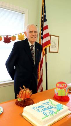 Photo by Roger Gavan William O'Brien celebrated his 90th birthday celebration at The Warwick Valley Seniors Club.