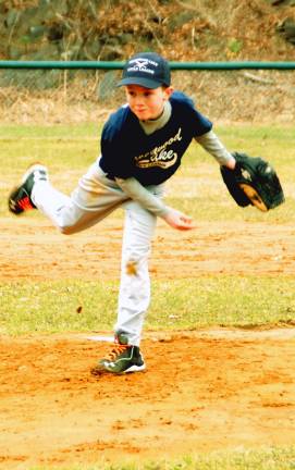 Play ball Matthew Buckley of the Lions throws a strike.