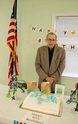 World War II veteran Ed Hodas celebrates 90th birthday at Warwick Valley Seniors Club Photo by Roger Gavan Ed Hodas celebrates 90th birthday at the Warwick Senior Center.