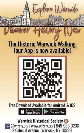 Warwick. Free self-guided historic walking tour Scan the QR code to download the free self-guided Village of Warwick Historic Walking Tour.