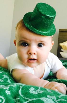 One Lucky Leprechaun Little Irish Lass. My First St. Patrick's Day. Photo courtesy of Erin.