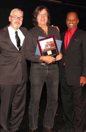 Warwick chamber celebrates is members Owner and Station Manager Frank Truatt accepted the :Best Building Renovation" award for Warwick Radio WTBQ. From left, Warwick Mayor Michael Newhard, Frank Truatt and Cedrick Glasper, president of the Warwick Valley Chamber of Commerce.