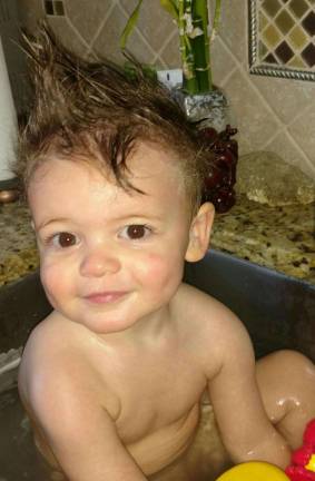 One Lucky Leprechaun Bath time! Photo courtesy of Raphaelle.