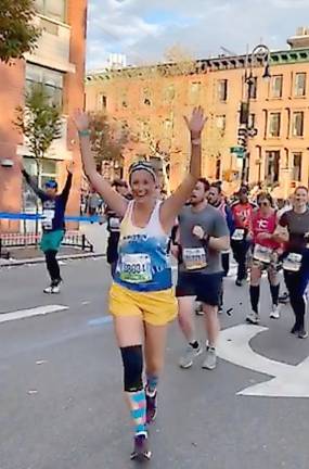 Kristin Jedziniak completes the New York City Marathon in 5 hours and 45 minutes. And in doing so, raises raised more than $3,500 for Maria Ferrari Children’s Hospital.