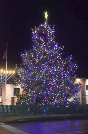 This is the Christmas tree outside of the Greenwood Lake Ambulance building on Windemere Avenue. Photos by Ed Bailey.
