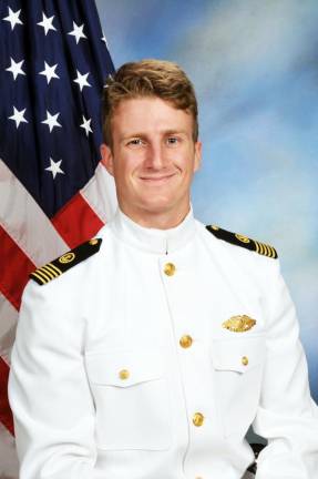 Aidan McAllister Finn of Warwick recently graduated from the United States Merchant Marine Academy at Kings Point, where he earned a Bachelor of Science degree and a commission in the U. S. armed forces. Finn will fulfill his commitment serving on his unlimited Third Assistant Engineer’s License in the U.S. Merchant Marine and as a U.S. Navy Strategic Sealift Officer. Provided photo.