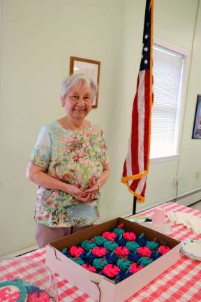 Warwick woman celebrates 90th birthday Lydia Amader is about to serve cakes for her 90th birthday celebration at The Warwick Valley Seniors Club. Photo by Roger Gavan