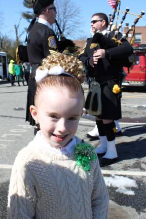Celebrating St. Patrick's Day Kimberly Geoghegan of Lafayette, N.J. Brooke Geoghegan is getting ready to dance in the parade.