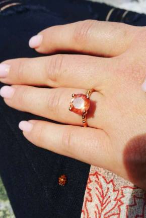 Hoping for a miracle Krista Plunkett lost her engagement ring, an orange sunstone set in a simple rose gold band, sometime on Thursday, March 22, on First Street in the Village of Warwick. She is offering a reward for its return.