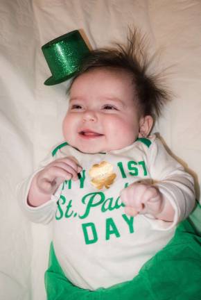 One Lucky Leprechaun Lorelai Autumn. Baby’s 1st St. Patrick’s Day. Photo courtesy of Amanda.