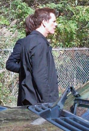 Who was that man in the black SUV? Golden Globe winner and Emmy nominee Kevin Bacon in a scene at Warwick Municipal Airport. (this photo was taken by Frank R Galella III, president of Lincoln Park Aviation, who flew in from the nearby New Jersey airport with the Cessna 206 used in the scene.