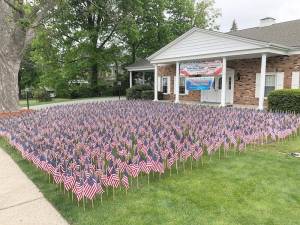 This is the 10th anniversary of the flag display on the front lawn of Lazear-Smith &amp; Vander Plaat Memorial Home on Oakland Avenue in Warwick. Photos by Steve Arbuco.