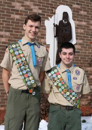 Two Troop 45 Boy Scouts advance to highest rank at Eagle Court of Honor Photos by Roger Gavan On Saturday, Jan. 20, Warwick’s Boy Scouts of America Troop 45 advanced two more of its members to the rank of Eagle: From left, Chandler Kent, the son of Steven and Kristine Kent, and Josh Koff, the son of Robert and Cheryl Koff.