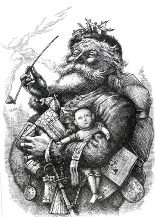 'Yes, Virginia, there is a Santa Claus' Santa Claus as pictured and drawn by Thomas Nast.