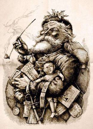 “Yes, Virginia, there is a Santa Claus” Santa as envisioned by Thomas Nast.