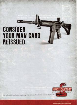 NRA issues statement on Newtown shooting A Christmas ad for the Bushmaster, the assault weapon used in the Newtown massacre.