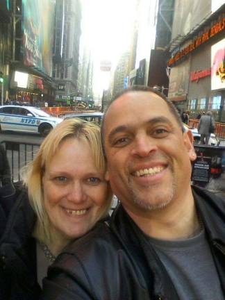 Love is in the air Jeanne D'Elia of Florida, N.Y. "Richard and I enjoying a day in Times Square, NYC"
