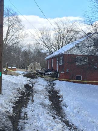 Home destroyed after tractor trailer collision Photo by Erika Norton Tracks could still be seen leading up to the house on Randall Street from a tractor trailer that ran into the home.
