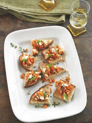 Healthy Holiday Menu Makeovers Butternut Squash Whole Grain Crostini.