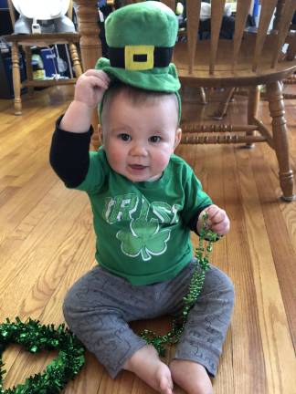 One Lucky Leprechaun Branden, my cute little 10 month old Leprechaun!! Photo courtesy of Justine.