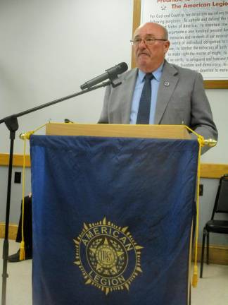 American Legion ceremony honors departed comrades Greenwood Lake Mayor Tom Howley speaks at the event.