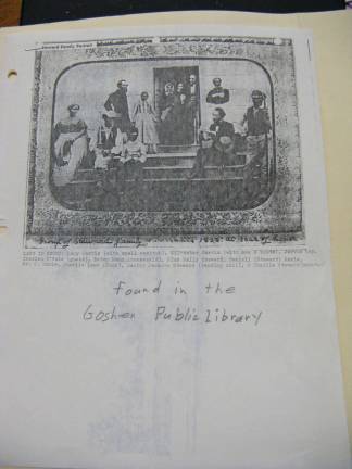 Stewards of Goshen leave strong traces Goshen Public Library and Historical Society The Steward family and their servants in 1855, from left: Mary Jarvis (with small washtub), Silvester Jarvis (with axe and boots), Jarvis boy, Charles O'Fake (guest), Betsy Mann (housemaid), Miss Sally Steward, Rachell (Steward) Marie, Mr. C. Marie, Charlie Laws (cook), Daniel Jackson Steward (reading mail), and Charlie Steward.