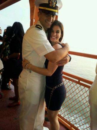 Cutest Couple winners Jenna Parrillo and Michael Marchese of Warwick, N.Y. First Place — "An officer and a beauty. Though we may be leagues apart our hearts will remain together."