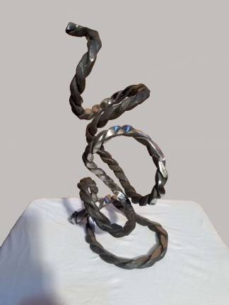 SUNY Orange showcasing abstract exhibit through October "Serpentine Strand," forged steel by James Klimek