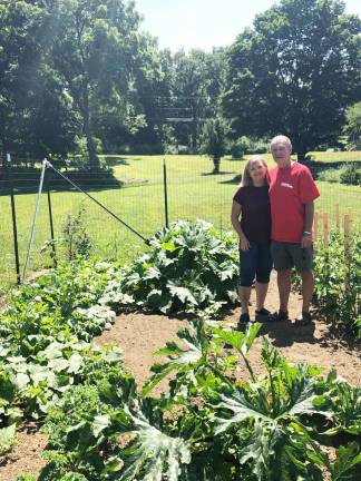 Inside the farmers' garden Rose and Bob in their kitchen garden