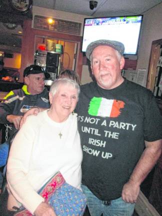 Geraldine Buckley, left, and her son Greenwood Lake Mayor Matthew Buckley attended the session. It was her 86th birthday and everyone sang “Happy Birthday” to her.