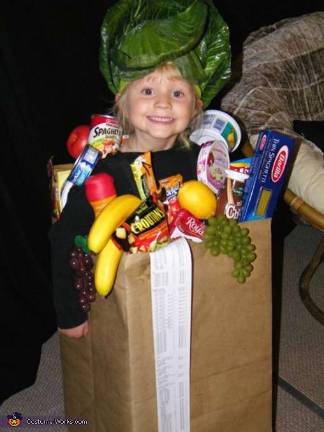 Design a Halloween costume using household items Photos courtesy costume-works.com Grocery bag