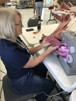 Elena Valentino, one of the seamstresses with Warwick Repair Cafe.