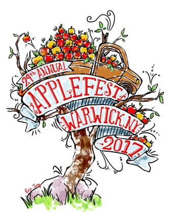 Warwick celebrates 29th Applefest this Sunday, Oct. 1 Graphics of T-Shirt design by Erin Jung.