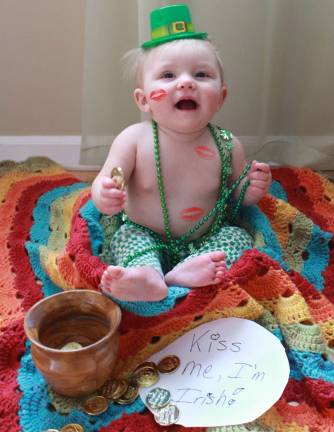 One Lucky Leprechaun Kiss me, I’m Irish!! Our rainbow baby!! She is truly the pot of gold at the end of the rainbow!! Photo courtesy of Lydia.