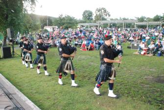 The Greenwood Lake Gaelic Cultural Society sponsored Irish Night At The Beach at the Morahan Waterfront Park on Saturday, Aug. 26. The Orange County AOH Pipe and Drums marched in to open the show. The Celtic Cross band, with soloist Kathleen Fee, followed.