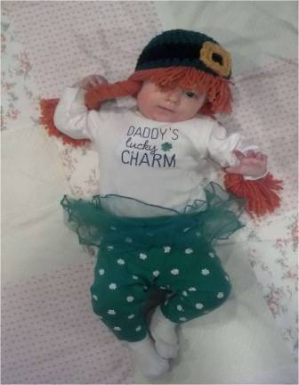 Celebrating St. Patrick's Day Marisa Martindell of Sussex, N.J. "This is my daughter, Mckenzie, enjoying her first St. Patrick's Day."