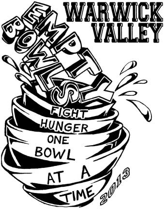 Fighting hunger one bowl at a time Warwick Valley Empty Bowls poster and logo was design by Warwick Valley High School graduate Eliza Bender.