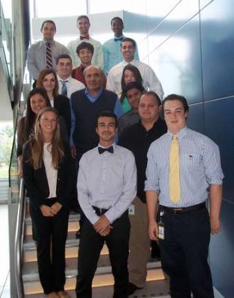 Area students complete Mediacom summer internship program Provided photo Members of the 2014 Mediacom intern class are pictured with Mediacom's Chairman and CEO, Rocco B. Commisso, at Mediacom Park, the company's new state-of-the-art corporate headquarters in Blooming Grove. Beginning with the top row, from left to right, are: William Thurston of Chester, Rochester Institute of Technology; Joseph Sorace of Milton, Mount Saint Mary College; Sean Pitterson of Newburgh, Cornell University; Warren Gabrillo of Mt. Kisco, Rochester Institute of Technology, Sean Bailey of Mt. Kisco, SUNY New Paltz; Evan Froehlich of Monroe, Rutgers University; Leah Freeman of Goshen, Georgetown University; Rocco Commisso, Chairman and CEO of Mediacom; Bridget Walsh of Campbell Hall, Lafayette College; Barbara Rybacki of Washingtonville, Mount Saint Mary College; Amanda Gebert of Campbell Hall, SUNY Albany; John Weinand of Kinnelon, N.J., Rochester Institute of Technology; Jeremy Vazquez of Goshen, Mercy College; and Alex Alario of Warwick, Bentley University.
