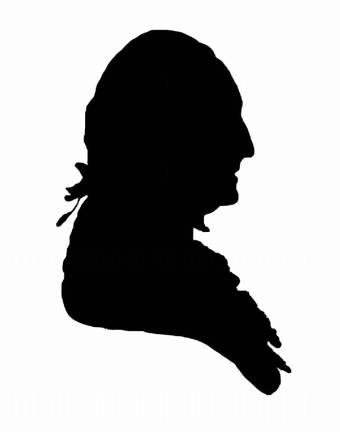 Student board member Season Ciriello created these silhouettes of the nation’s first President and First Lady.