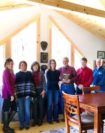 Local builder of Log Chips LLC receives award as top salesperson of year Provided photo On Tuesday, March 6, Warwick resident and local builder Fred Krol of Log Chips LLC received a prestigious award for Top Salesperson of the Year 2017 from Timberhaven Log and Timber Homes of Pennsylvania. From left, Liane Munier, Jennifer Guthaim, Deborah Krol, Lynda Tompkins, Fred Krol, Greg Buck and Joe Folker.