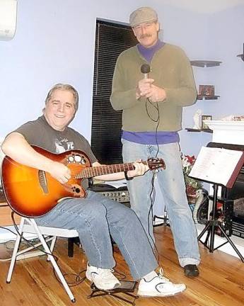 Musical Coffee House at First Presbyterian will bring back fond memories Guitarist Bob Montalbano and vocalist Jody Kopec rehearse for the Musical Coffee House on Saturday, Feb.15, at the First Presbyterian Church in Goshen. “Come, listen to music, have fun, and sip a cup of coffee,” the duo urges.