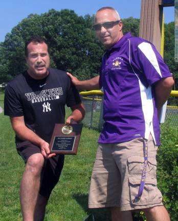 Warwick Little League rededicates field to Ed Cassin Photos by Roger Gavan Bart Amatetti (right), president of Warwick Little League, this occasion to present a special ìEd Cassinî award to the current Field Supervisor, Roger Showalter, for his dedication to the fields at Memorial Park.