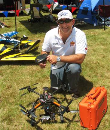 Warwick airport hosts Electric Fun Fly Carl Turbo's Octo-Copter comes with GPS and a video camera.